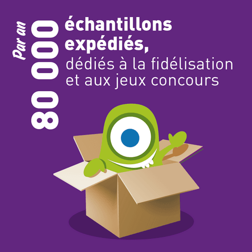 Par an, 80 000 échantillons expédiés, dédiés à la fidélisation et aux jeux concours